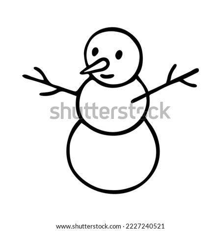 Doodle snowman. Decorative element for Christmas, New Year design.Hand-drawn vector illustration