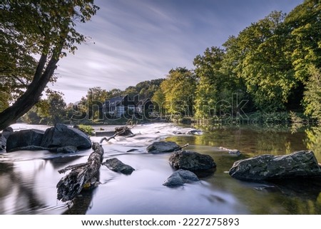 Panoramic image of the Wipperkotten close to the Wupper river during autumn, Solingen, Germany Royalty-Free Stock Photo #2227275893