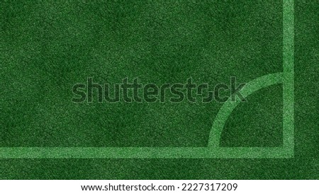 Football field or soccer field top view, green lawn court.

