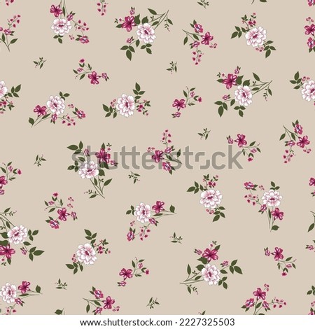 small cute flower pattern on background Royalty-Free Stock Photo #2227325503