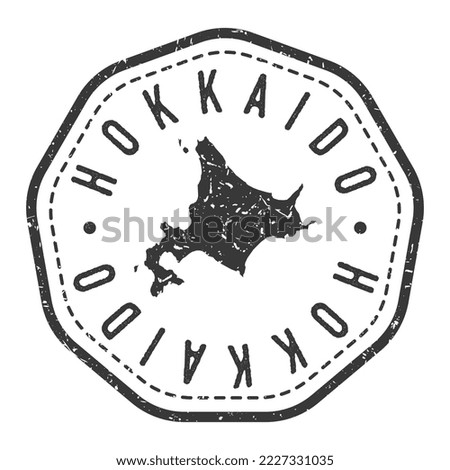 Hokkaido, Japan Map Stamp Retro Postmark. Silhouette Postal Passport. Seal Round Vector Icon. Badge Vintage Postage Design.