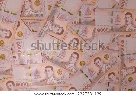 Thai Banknote 1000 baht texture for background. ( Photo stacking deep focus full sharpen)