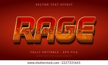 Word Rage Grunge Editable Text Effect Design Template. Effect Saved In Graphic Style Royalty-Free Stock Photo #2227331661