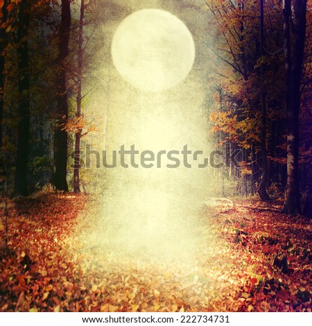 Halloween background with moon.