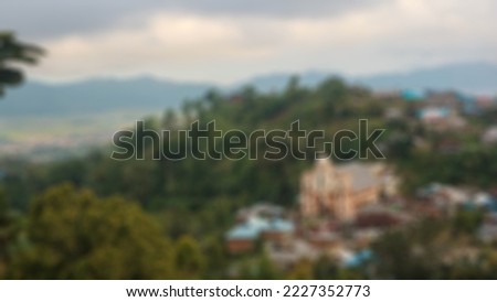 Church in a village on a hill