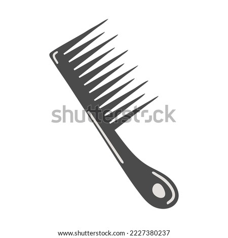 Hand drawn hair comb isolated on a white background. Doodle, illustration in a simple flat style. It can be used for decoration of textile, paper and other surfaces.