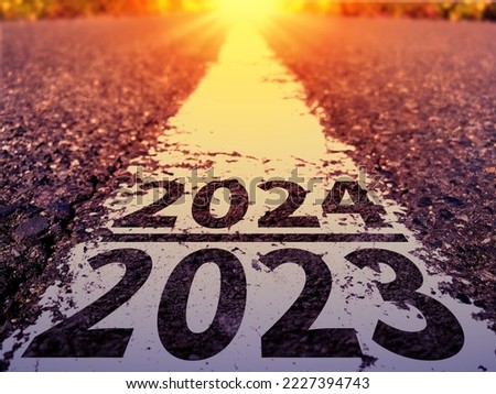 The year 2023 ends and the year 2024 dawns. Royalty-Free Stock Photo #2227394743