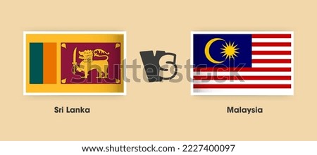Sri Lanka vs Malaysia flags placed side by side. Creative stylish national flags of Sri Lanka vs Malaysia with background