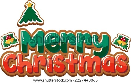 Merry Christmas banner with Christmas ornaments illustration
