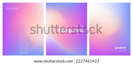 Abstract liquid background. Gradient mesh. Variation set. Blue pink purple light soft color blend. Modern design template for posters, ad banners, brochures, flyers, covers, websites. Vector image Royalty-Free Stock Photo #2227461423