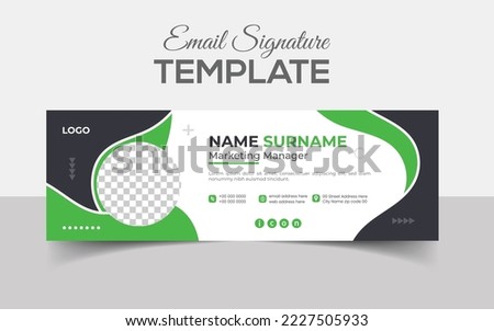 Business email signature template or email footer and personal social media cover design