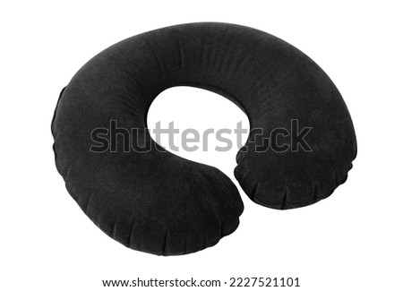 Travel neck pillow isolated on white background. Orthopedic neck pillow. Royalty-Free Stock Photo #2227521101