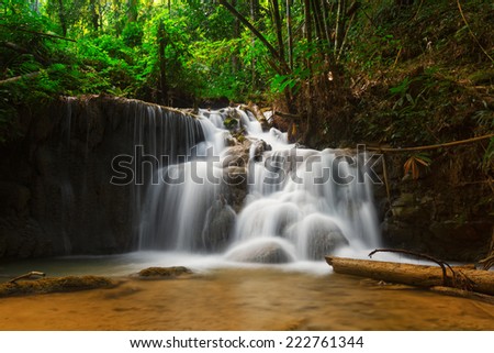 Deep forest waterfall at Phukang waterfall, Doi Luang National Park, Chiang Rai, Thailand