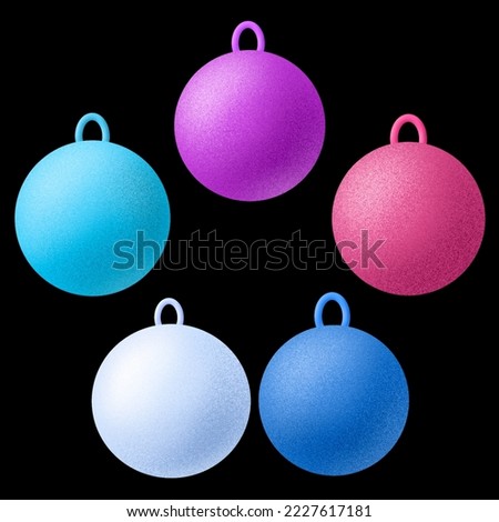 Christmas clipart, Christmas decorations, snow frame, rabbit, balloons and snowflakes on a transparent background