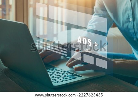 Online Advertising concept, ad on internet, digital marketing Royalty-Free Stock Photo #2227623435