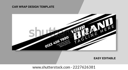 black white van car wrap design wrapping sticker and decal design for corporate company branding vector Royalty-Free Stock Photo #2227626381