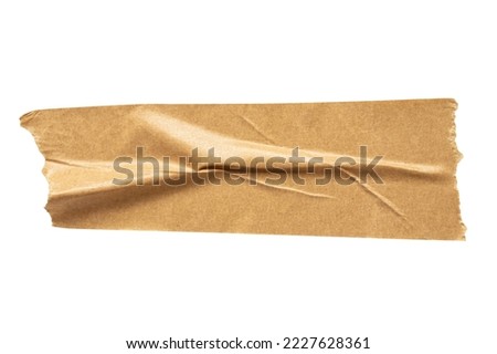 Brown adhesive paper tape isolated on white background
