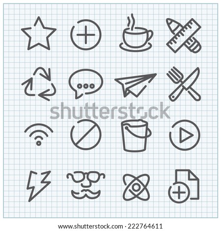 Line vector icon set for clean web design and user interface in any application Royalty-Free Stock Photo #222764611