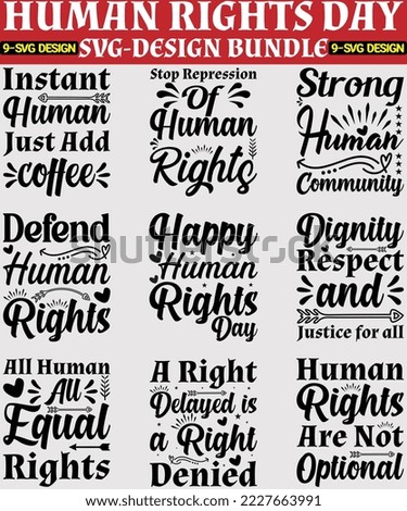 Human Rights Day SVG Design Bundle.
