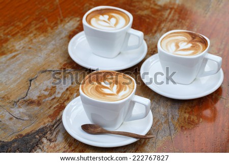 Cup of latte coffee 