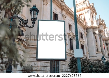 Blank template for outdoor advertising or blank billboard city street. With clipping path on screen - can be used for trade shows, and advertising or promotional poster. 
