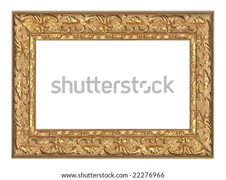 old aged golden frame with golden ornament