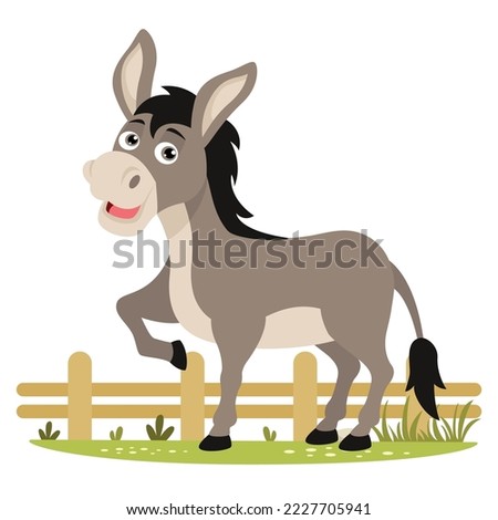 Cartoon Illustration Of A Donkey Royalty-Free Stock Photo #2227705941