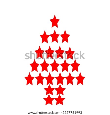 Illustration design vector of star Christmas tree, Fit for icon, logo, clip art, template, etc.