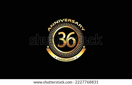 36 anniversary celebration. 36th anniversary celebration. 36 year anniversary celebration logo with black background.