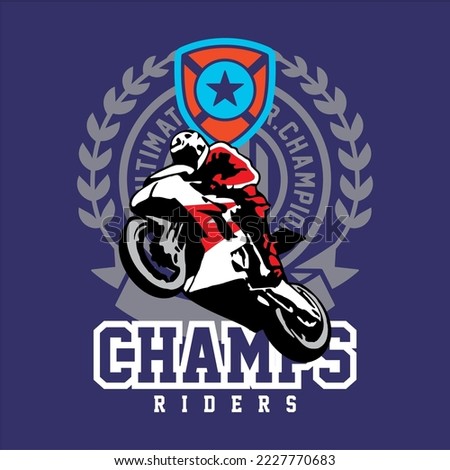 motorcycle art illustration vector for t shirt design or other use