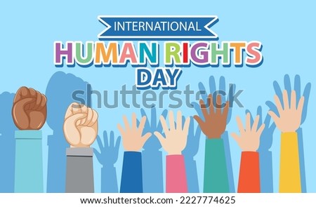 International Human Rights Day text for banner design illustration