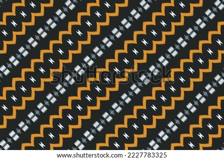 Ethnic ikat print batik textile seamless pattern digital vector design for Print saree Kurti Borneo Fabric border brush symbols swatches designer