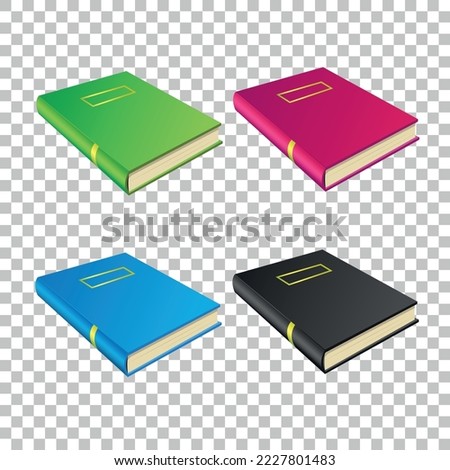 Vector 3d illustration hardcover book clip art collection
