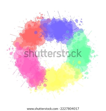 An image designed with multicolored paints.
