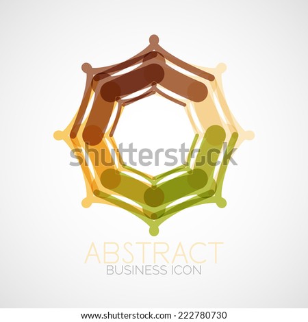 Symmetric abstract geometric shape, business symbol or logo design, loop