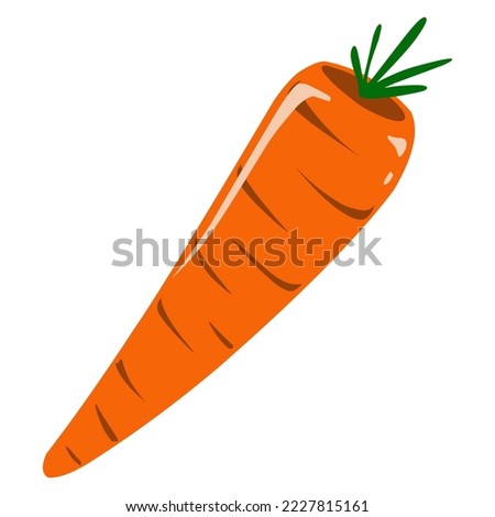 The cartoon carrot design is suitable for logos, icons, stickers and so on