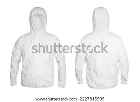 Ultra Light Rainproof Windbreaker Jacket isolated on white background with clipping path Royalty-Free Stock Photo #2227815505