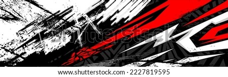 Car decal design vector. Graphic abstract stripe racing background kit designs for wrap vehicle, race car, rally, adventure and livery Royalty-Free Stock Photo #2227819595