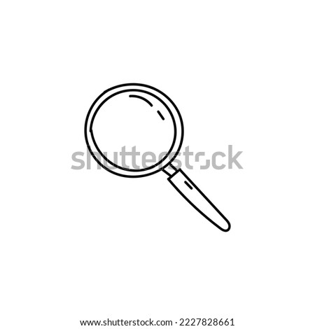 Magnifying loupe hand drawn icon. Hand sketch optical zoom device for research and reading with simple zoom vector design Royalty-Free Stock Photo #2227828661