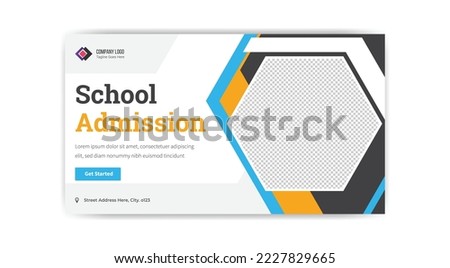 School admission thumbnail banner template design 