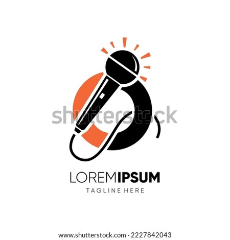 Letter O Microphone Logo Design Vector Icon Graphic Emblem Illustration