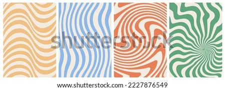 Groovy hippie abstract backgrounds vector. Swirl psychedelic pattern