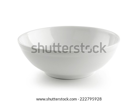 White ceramic bowl on white background Royalty-Free Stock Photo #222795928