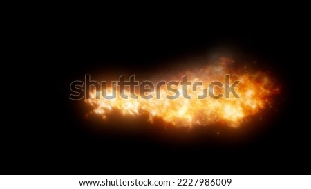 Flame spray on black background
