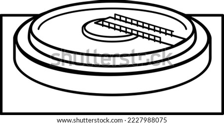 Silo Decanters Concept, Sludge Dewatering vector outline icon design, Water Treatment and Purification Plant symbol, Sterilization and Filtration Industry Sign, Desalination Biotechnology illustration Royalty-Free Stock Photo #2227988075