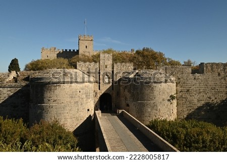 Beautiful view of Amboise gate of Rhodes Royalty-Free Stock Photo #2228005817