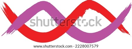 Business Corporate Abstract Logo Design . Two  brush strokes in Chain . Infinite Shape Cycle Creative Symbol 