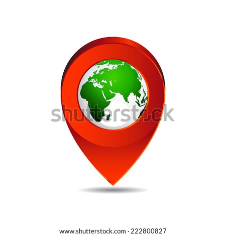 Map pin pointer icon earth Europe zone vector - Elements of earth map Furnished by NASA