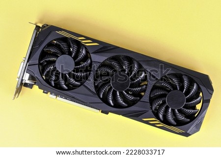 Video card on yellow background