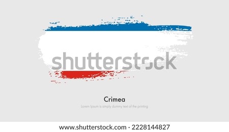 Brush painted grunge flag of Crimea. Abstract dry brush flag on isolated background